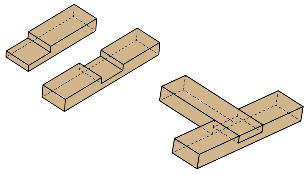 t-lap joint in carpentry shop